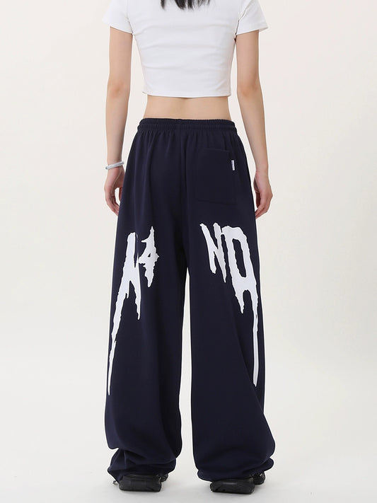 Graphic Print Wide Leg Sweatpants WN17157