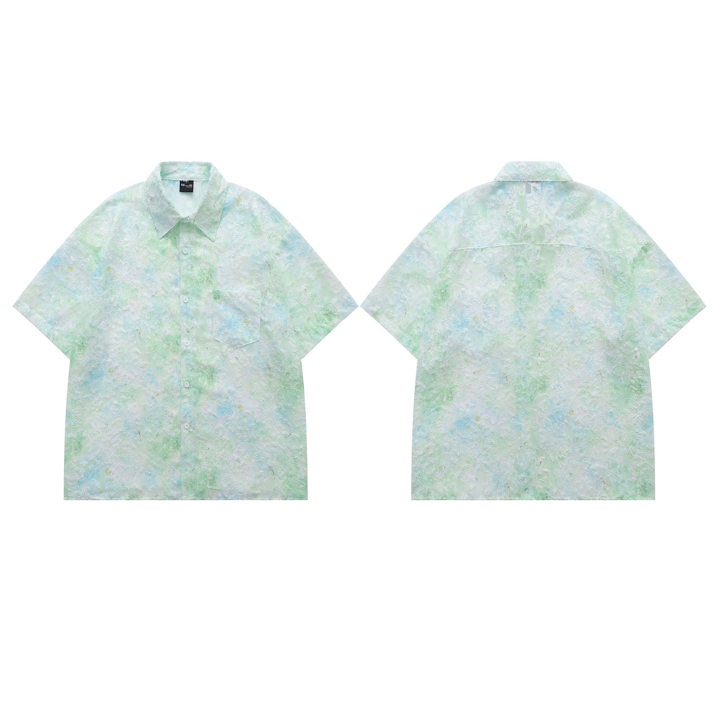 Marble Print Short Sleeve Shirt WN26951