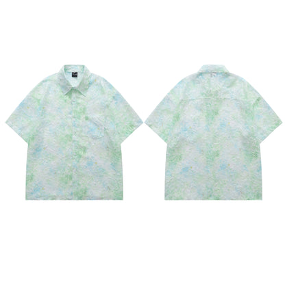 Marble Print Short Sleeve Shirt WN26951