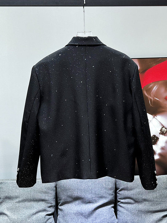 Sequin Metal Chain Tailored Jacket WN23853