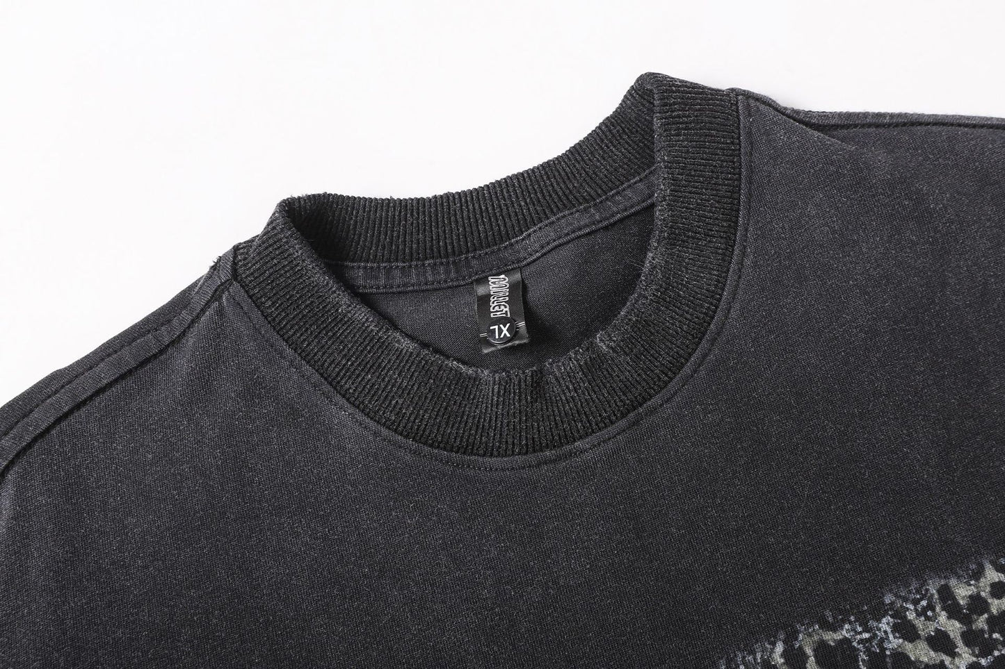 Fake Layered Camo Letter Print Washed Long Sleeve T-Shirt WN25609