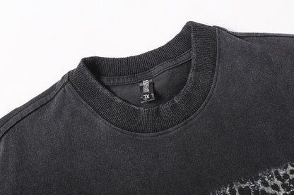 Fake Layered Camo Letter Print Washed Long Sleeve T-Shirt WN25609