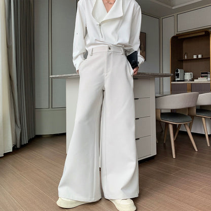 Elastic Waist Straight Wide Leg Trousers WN20400