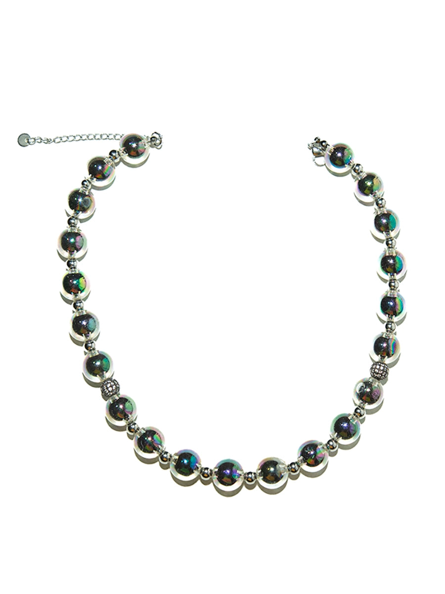 Holographic Pearl Bead Necklace WN21130