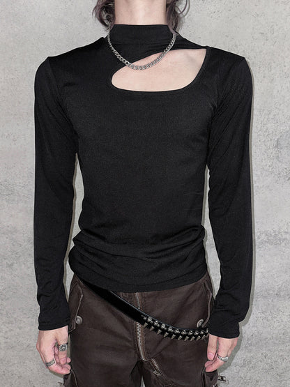 Cut-Out Design Long Sleeve T-Shirt WN25040