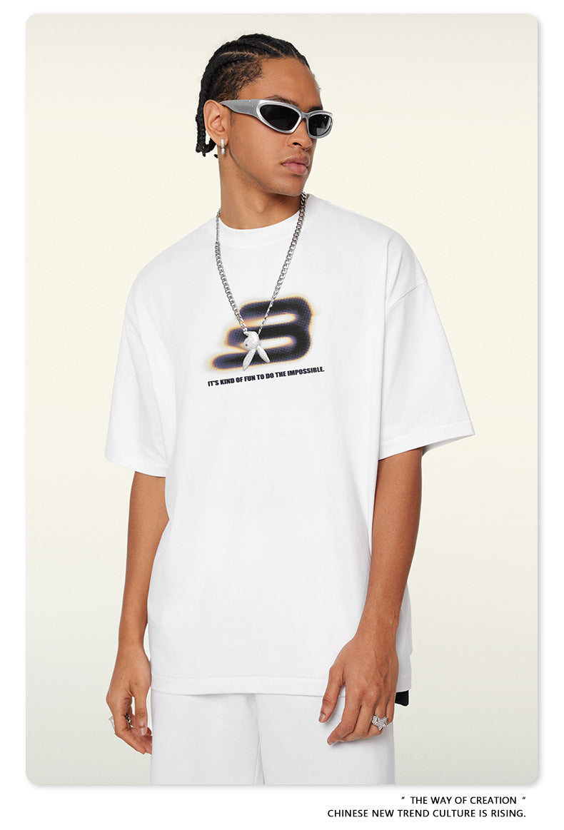 Oversize Print Short Sleeve T-Shirt WN7828