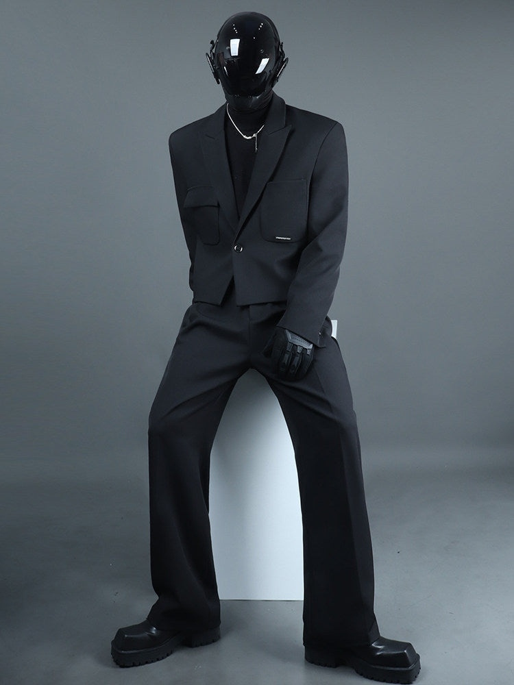 Short Tailored Jacket & Wide Leg Trousers Setup WN23751