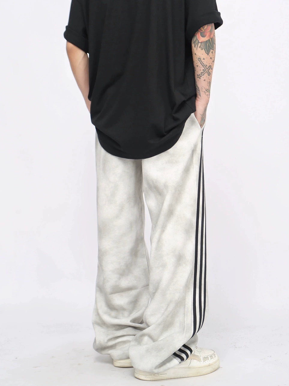 Washed Side Striped Sporty Pants WN8355