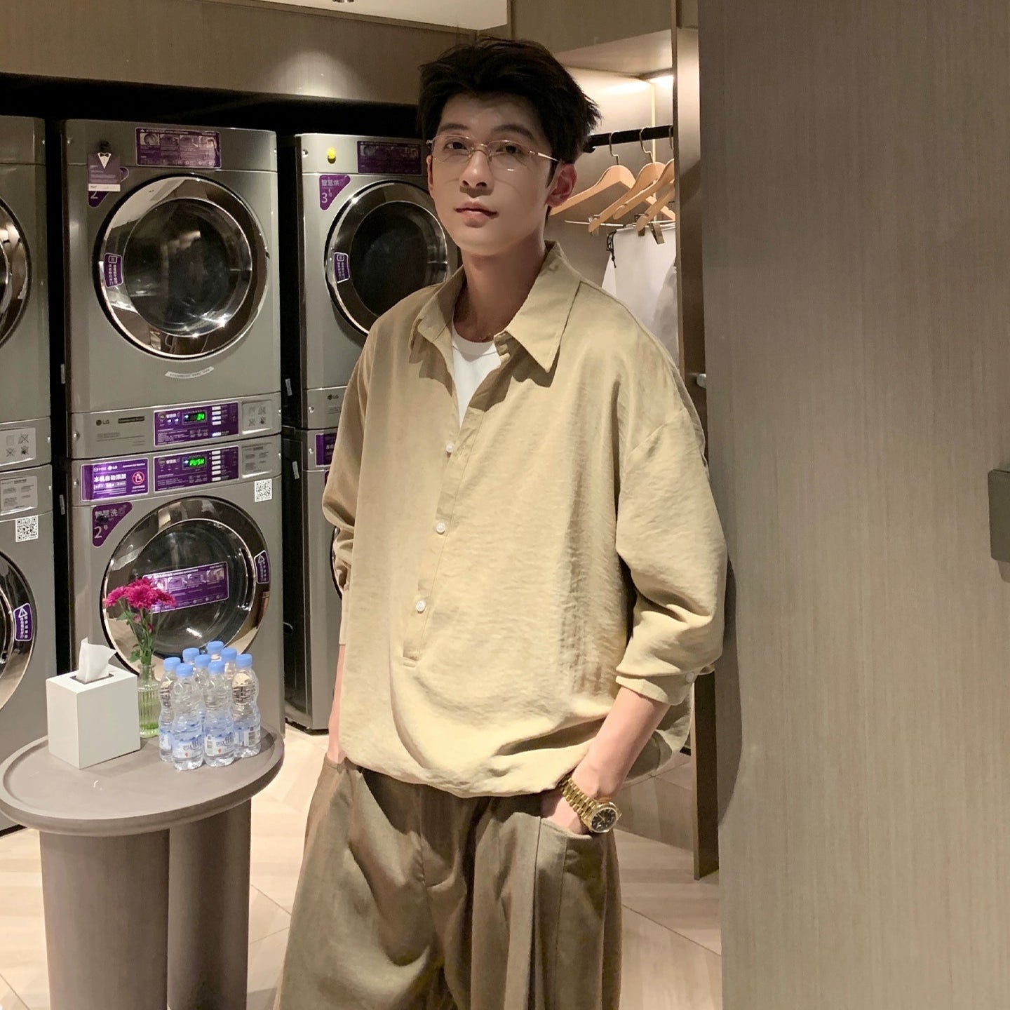 Brushed Washed Long Sleeve Shirt WN20470