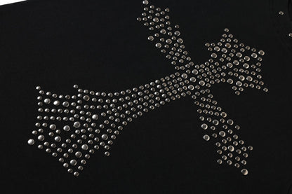 Cross Studs Detail Short Sleeve T-Shirt WN25422
