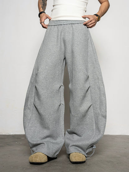 Pleated Zipper Hoodie & Wide Leg Pants Setup WN20877