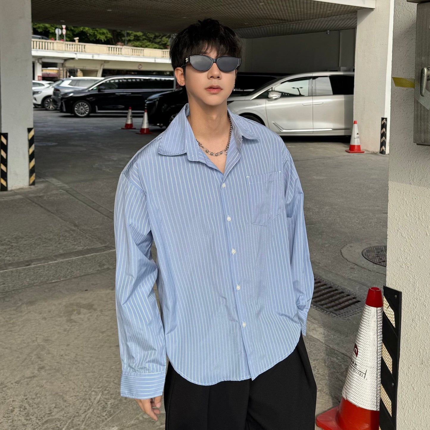 Striped Oversize Long Sleeve Shirt WN25262