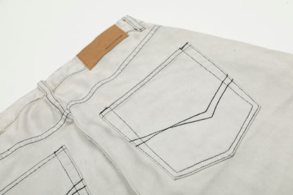 Washed Whisker Barrel Denim Jeans WN26094