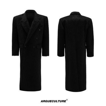 Double-Breasted Shoulder-Pad Long Coat WN21732