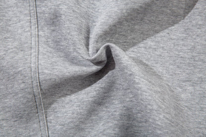 Sporty Curved Pleats Wide Leg Sweatpants WN25695