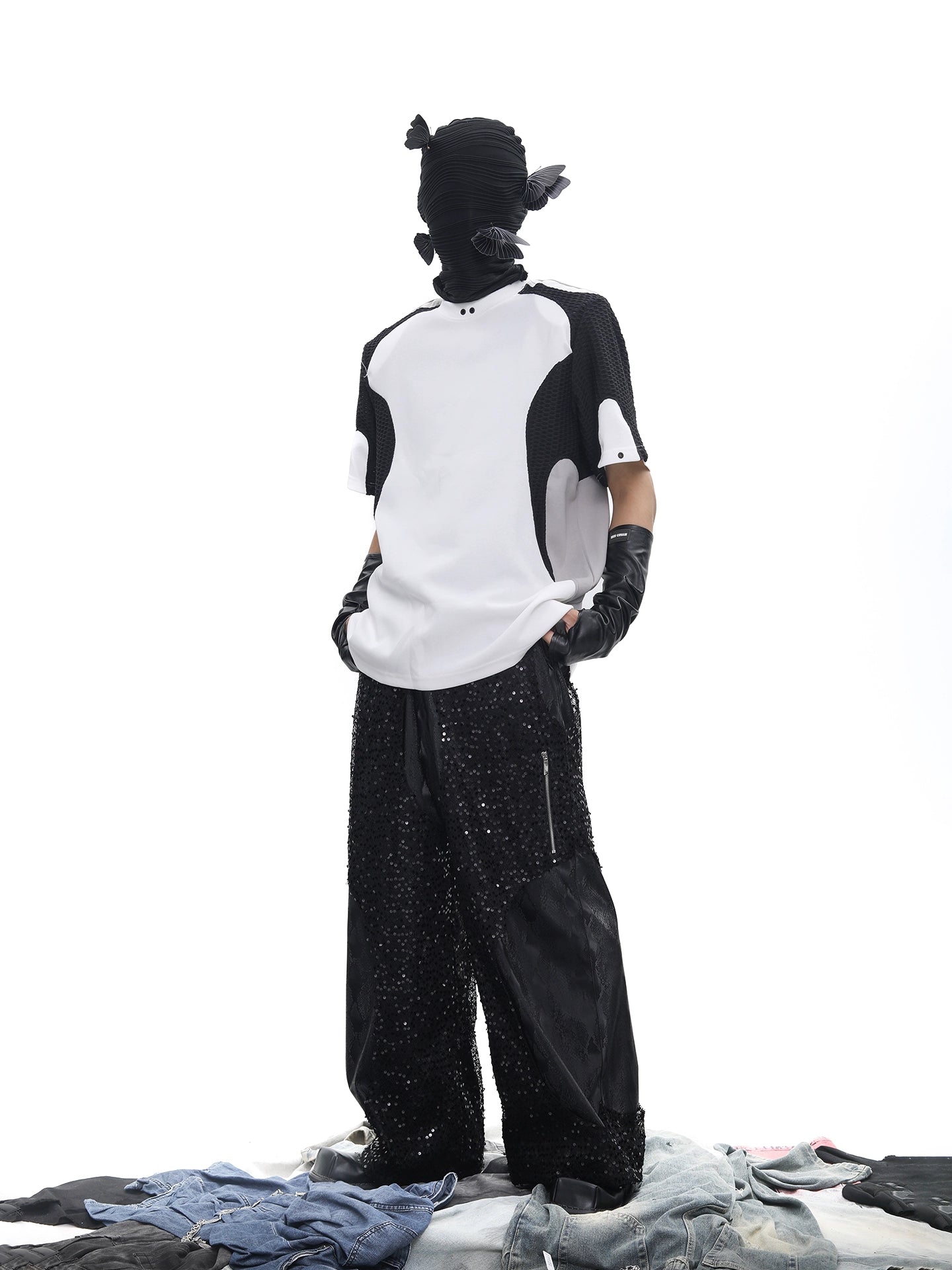 Colorblock Mesh Design Short Sleeve T-Shirt WN18711