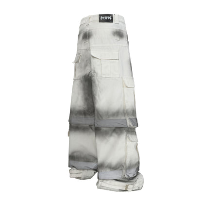 Spray Print Wide Leg Cargo Pants WN23110