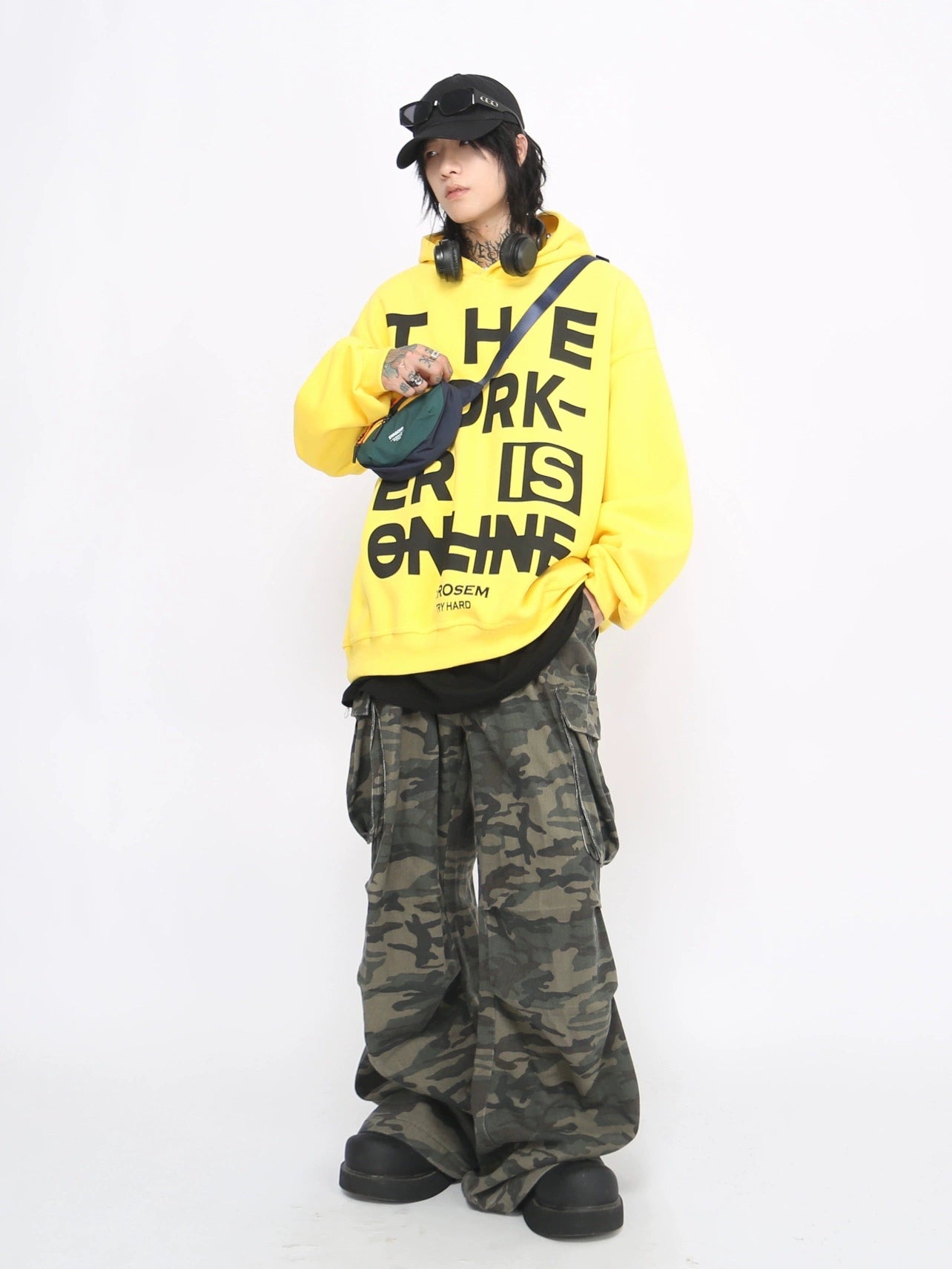 Letter Print Design Oversize Pullover Hoodie WN8385