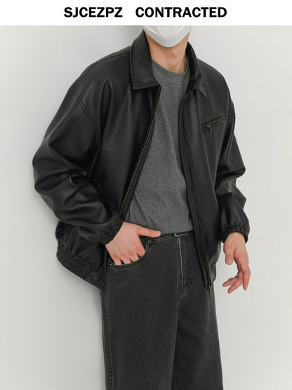 PU Leather Zipper Jacket WN21268