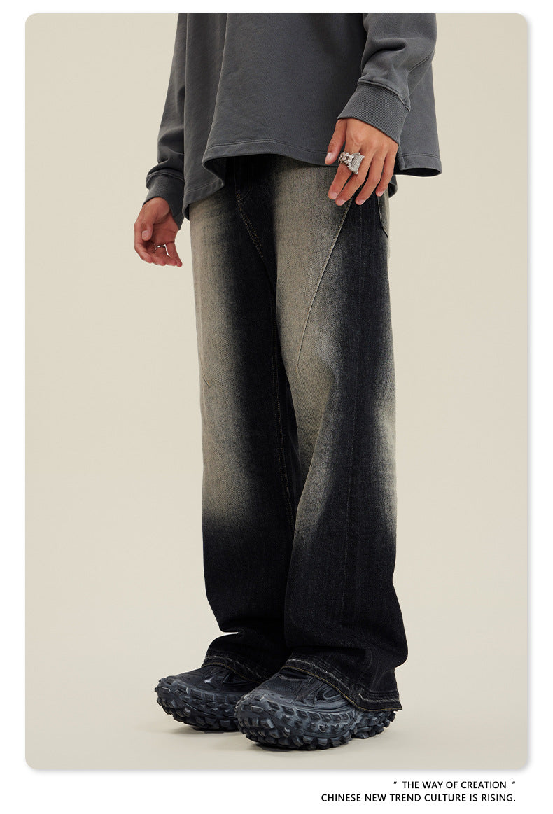 Washed Damage Flare Denim Jeans WN6415