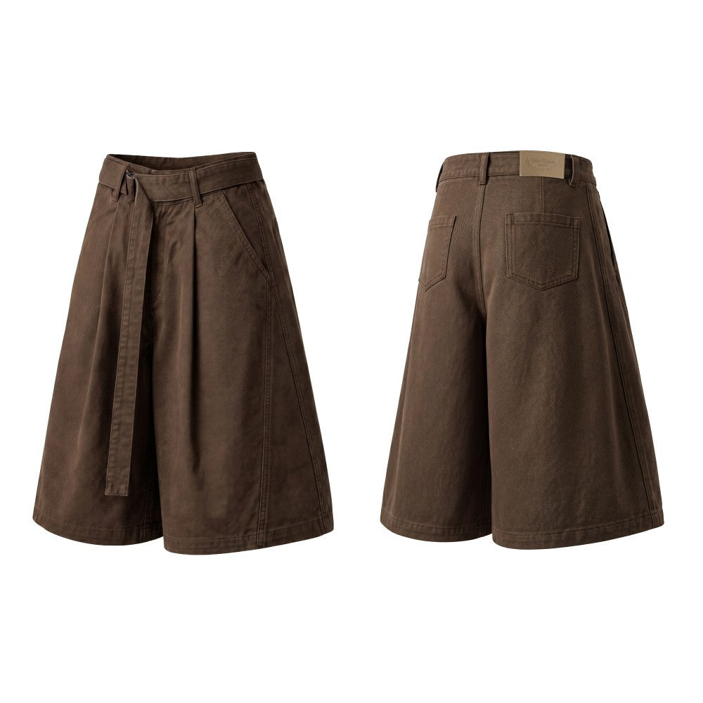 Washed Wide Leg Half Pants WN28051