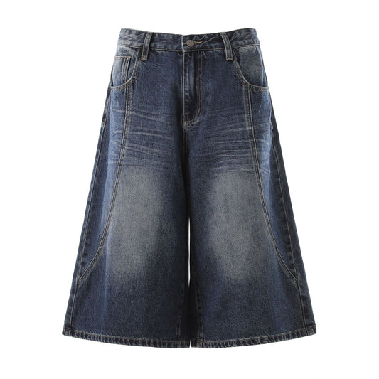 Washed Fade Cropped Denim Jeans WN25435