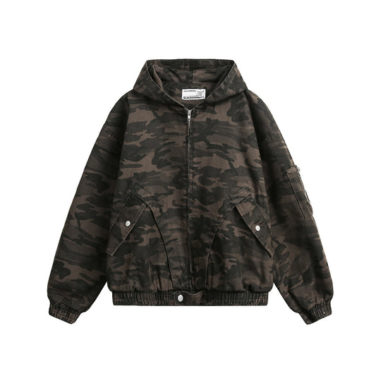 Camouflage Zipper Hooded jacket WN12741