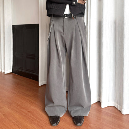 Pleated Structured Wide Leg Trousers WN22194