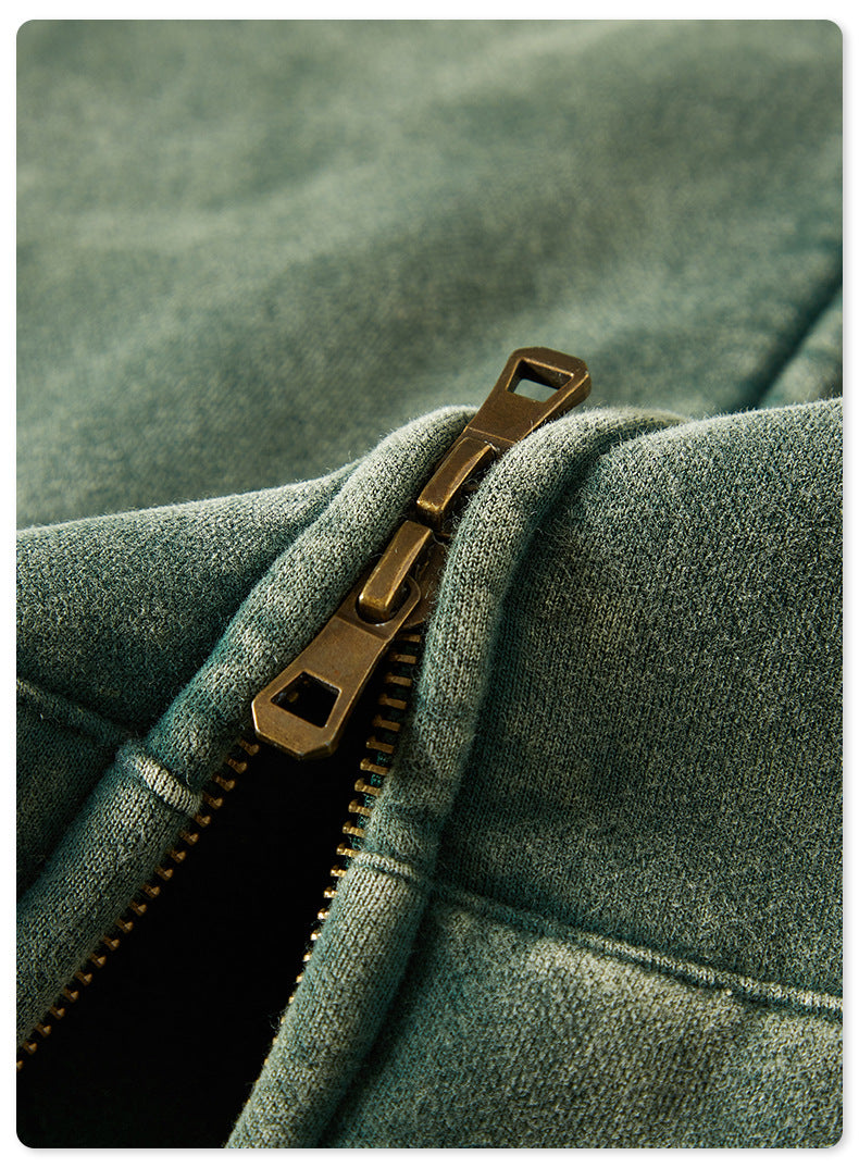 Oversize Washed Zipper Hoodie WN6461