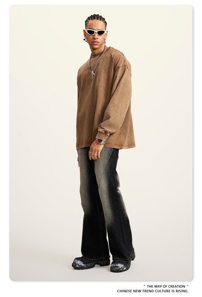 Oversize Washed Long-sleeve t-shirt WN6053