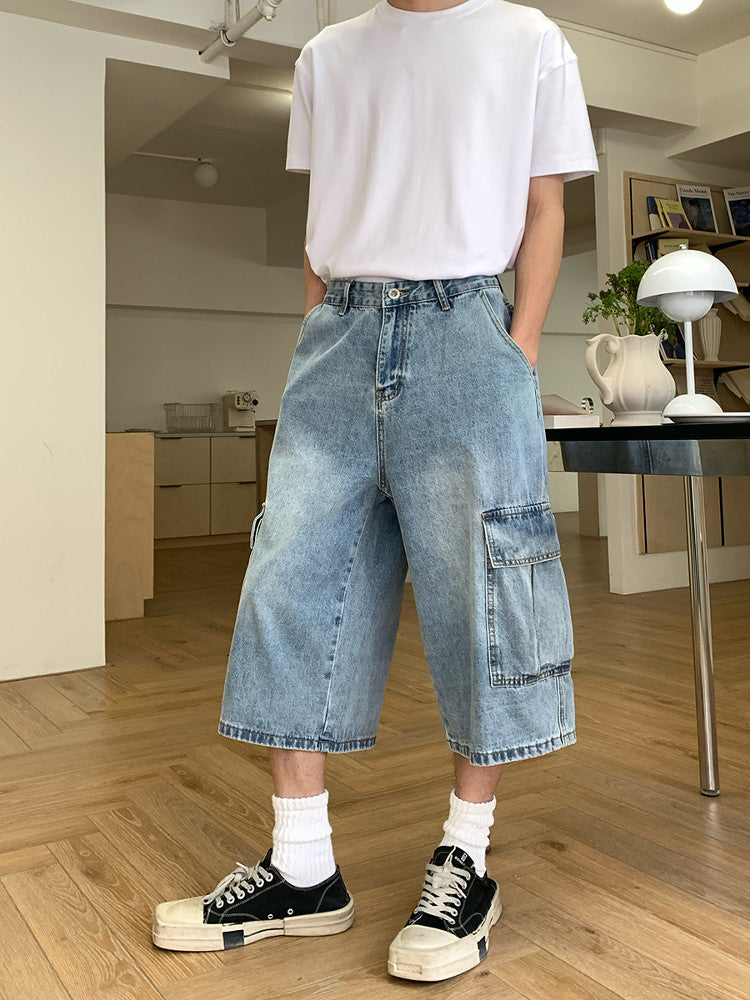 Cargo Cropped Denim Jeans WN24972