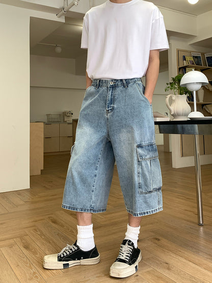 Cargo Cropped Denim Jeans WN24972