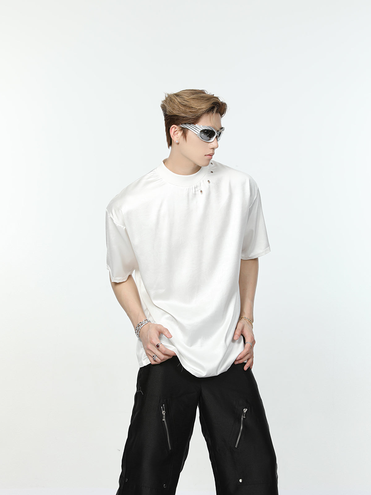 Coating Round Neck Short Sleeve T-shirt WN7322