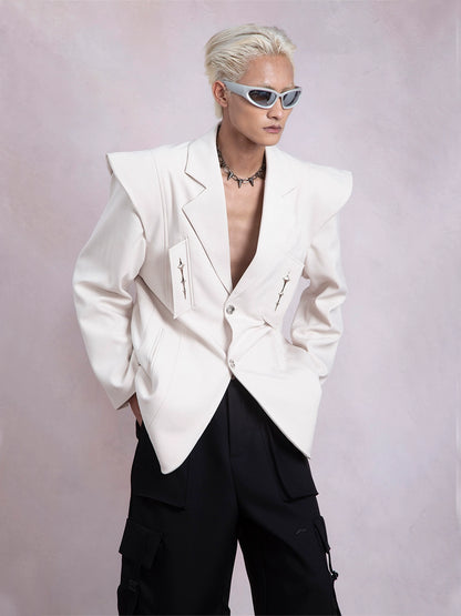 Oversize Shoulder Pad Tailored Jacket WN9332