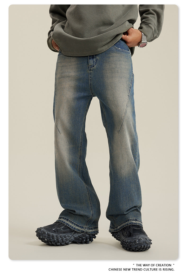 Washed Damage Flare Denim Jeans WN6415