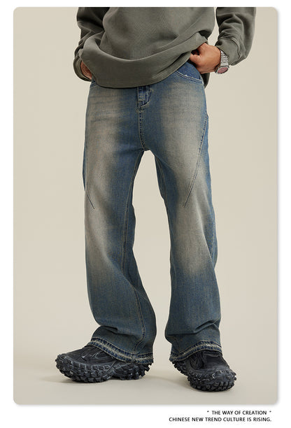 Washed Damage Flare Denim Jeans WN6415