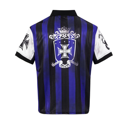 Striped Polo Collar Sporty Short Sleeve T-Shirt WN25819