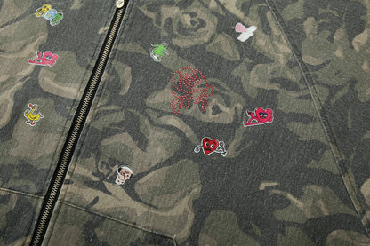 Patchwork Graffiti Camouflage Jacket WN12999