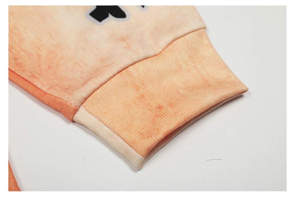Washed Gradient Letter Long Sleeve T-Shirt WN26518