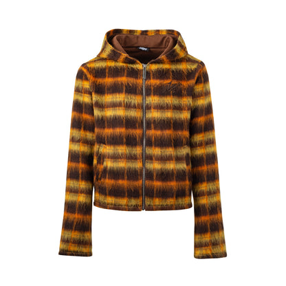 Mohair Jacquard Hooded Knit Jacket & Knit Pants Setup WN20981