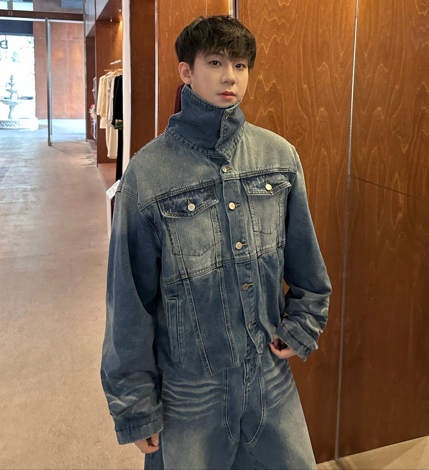Washed Denim Jacket & Wide Leg Denim Jeans Setup WN25182