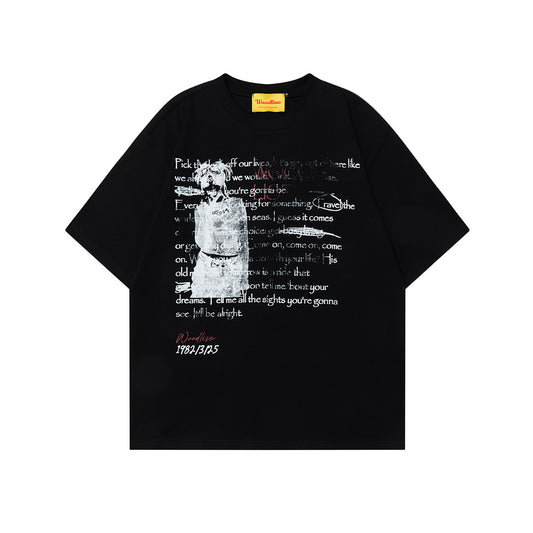 Graphic Letter Print Short Sleeve T-Shirt WN26028