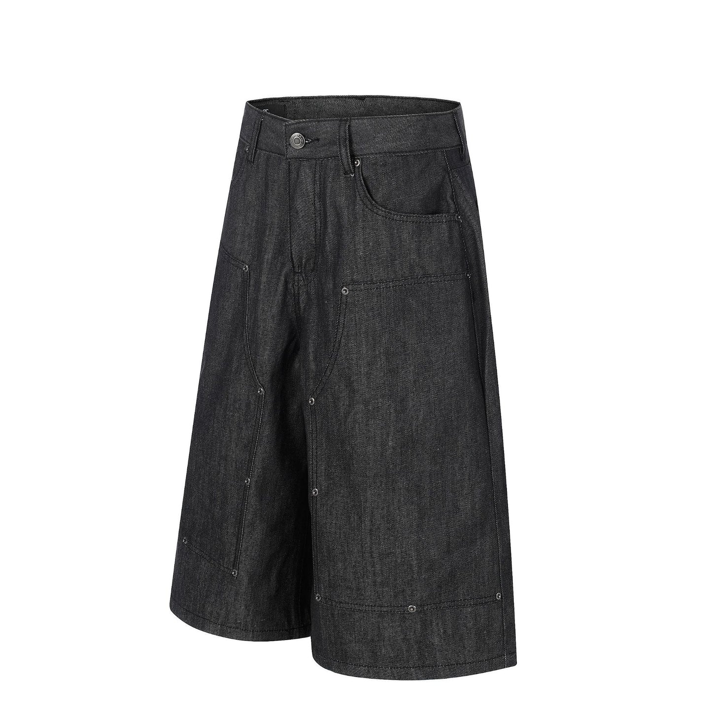 Raw Denim Rivet Wide Leg Half Pants WN26059
