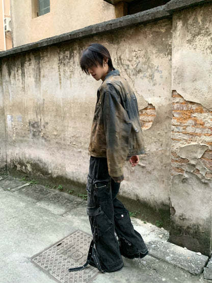 Washed Multi-Pocket Denim Jeans WN22226