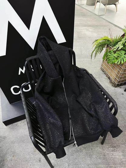 Sequin Galaxy Heavyweight Oversize Zipper Hoodie WN20689