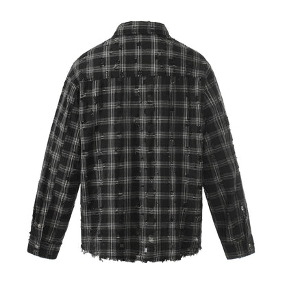Plaid Damage Wash Long Sleeve Shirt WN25716