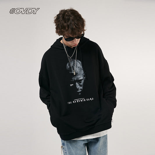 Graphic Print Oversize Pullover Hoodie WN12451