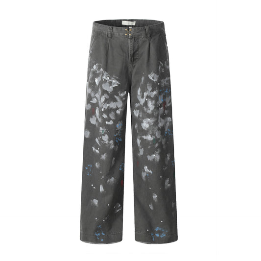 Washed Paint-Splatter Pants WN13024