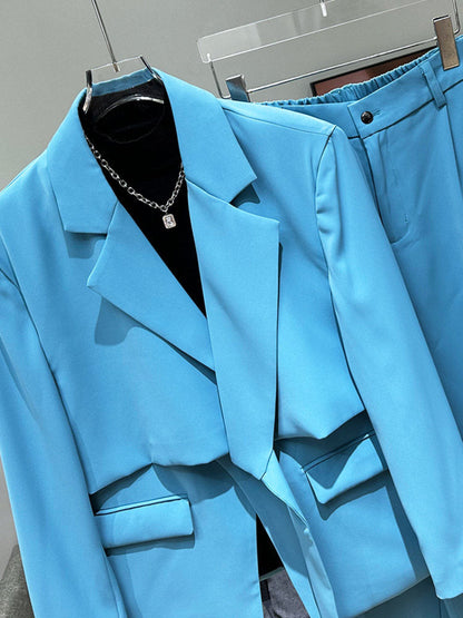 Fake Layered Tailored Jacket & Trousers Setup WN23867
