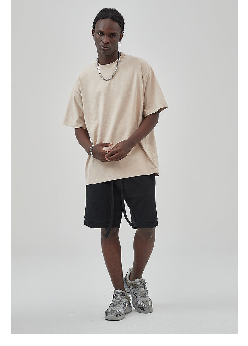 Vintage Dyed Oversize Short-sleeve T-shirt & Vintage Dyed Short Sweatpants Setup WN6631-K